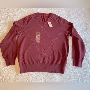 Burgundy V-neck Izod sweater, size medium